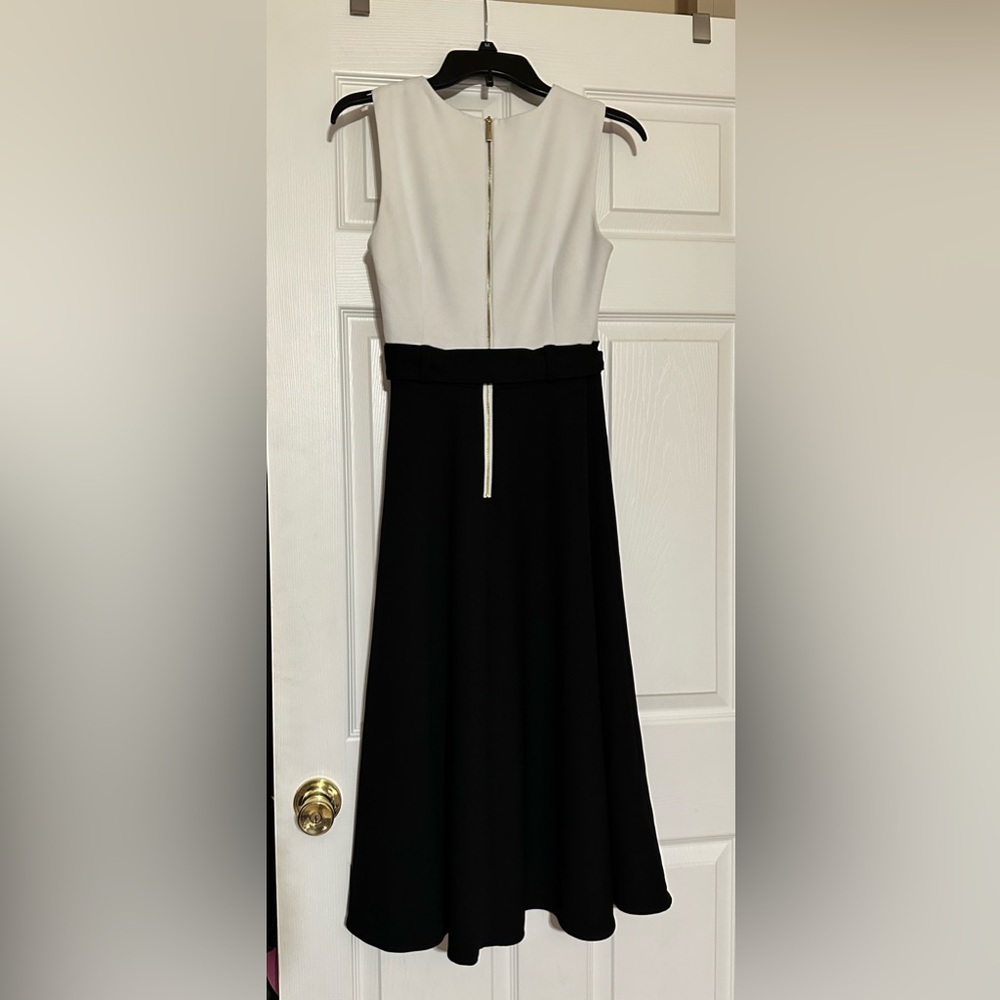 Calvin Klein Cream and black long dress
